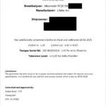 Certifikat alkometer